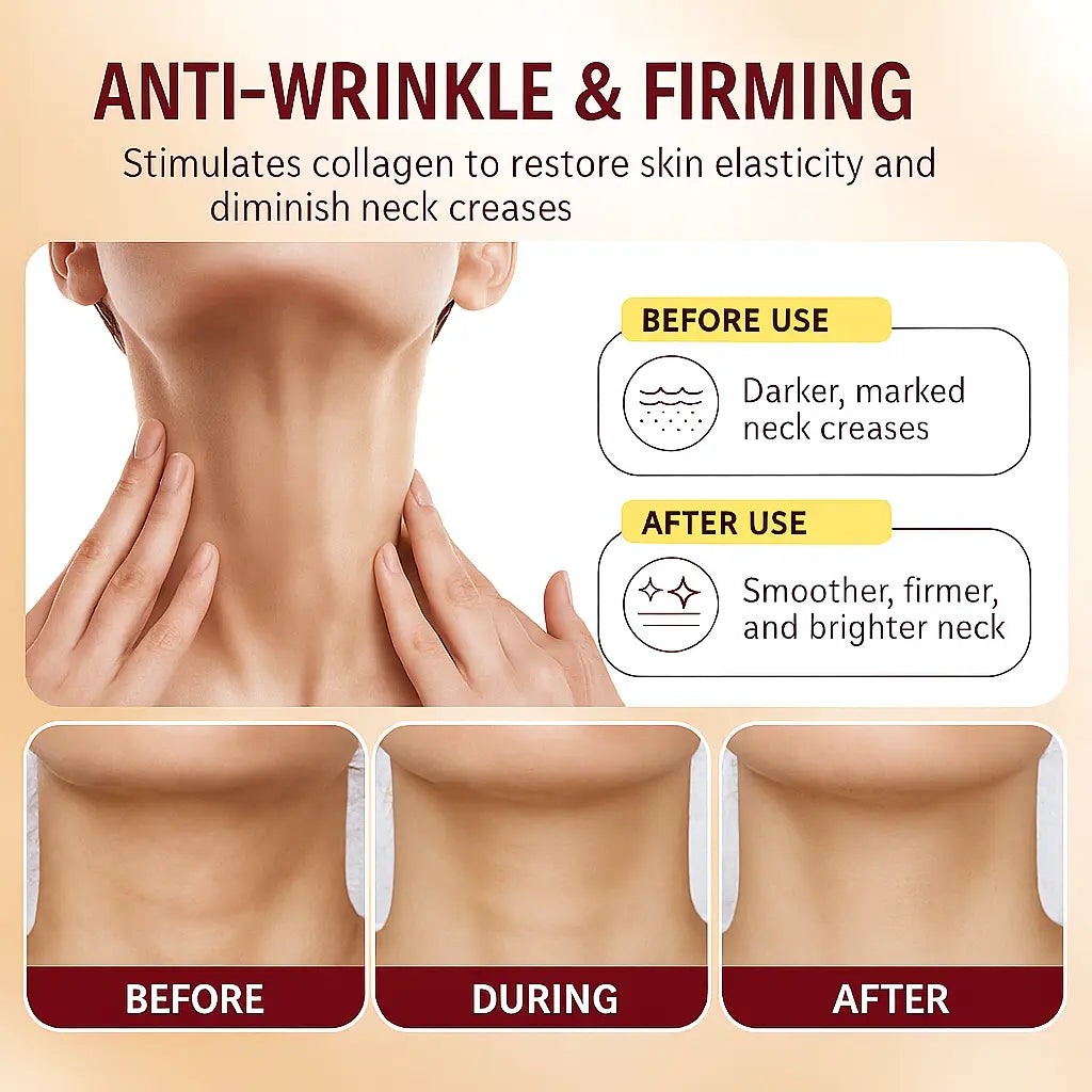 Neck wrinkle cream before and after anti-aging results