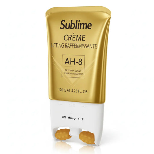 Sublime neck wrinkle cream with built-in massage roller